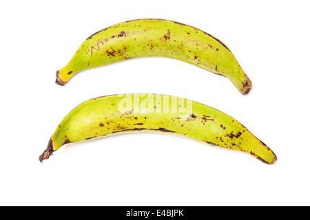 Banane plantano isolato su un bianco di sfondo per studio. Foto Stock