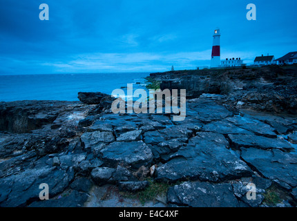 Moody mattina a Portland Bill in Dorset, England Regno Unito Foto Stock