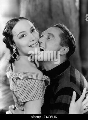 Dolores Del Rio, Edmund Lowe, sul set del film "l'uno cattivo", 1930 Foto Stock