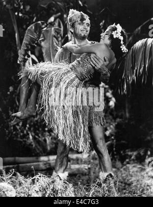 Douglas Fairbanks, Maria Alba, sul set del film, 'Mr. Robinson Crusoe', 1932 Foto Stock