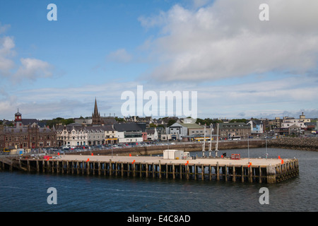 Stornoway isola di Lewis Ebridi Esterne visualizza torna al centro città e al porto dei traghetti dal traghetto in partenza Foto Stock