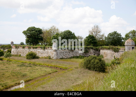 L'antica Royal Harbour di Brouage (Francia), levigati fino al giorno d'oggi. Brouage, ancien port royal fortifié, maintenant ensablé. Foto Stock