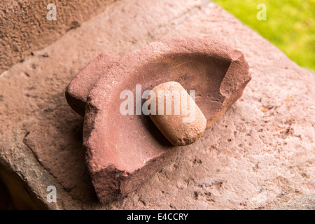 Il Perù. Antica Azteca e Maya di sculture in pietra. America del Sud Foto Stock