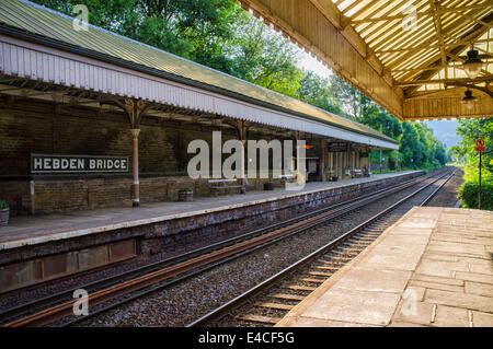 Hebden Bridge stazione ferroviaria Foto Stock