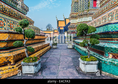 Tempio interno dettagli Wat Pho tempio di Bangkok in Thailandia Foto Stock