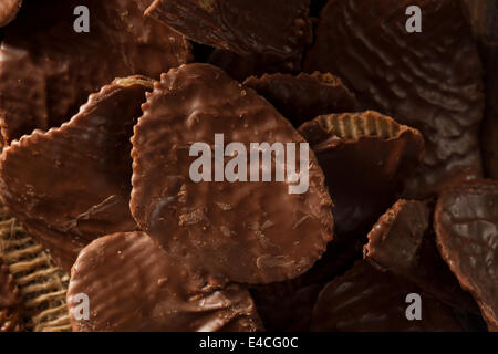 Cioccolato artigianale coperti Potato Chips su uno sfondo Foto Stock