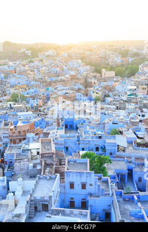 Tramonto su Jodhpur, India del città blu, Rajasthan, India Foto Stock