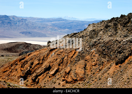 Towne Pass con Panamint Valley, il Parco Nazionale della Valle della Morte, CALIFORNIA, STATI UNITI D'AMERICA Foto Stock