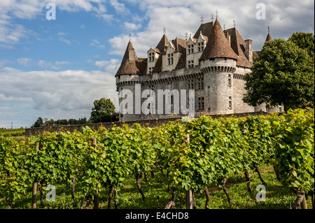 Il castello Château de Monbazillac e vigneto, Dordogne, Aquitaine, Francia Foto Stock