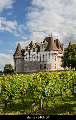 Il castello Château de Monbazillac e vigneto, Dordogne, Aquitaine, Francia Foto Stock