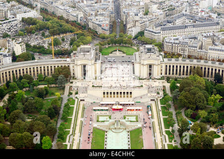 Place de la Concordefrom Torre Eiffel Parigi Francia Città delle Luci Europa FR Foto Stock