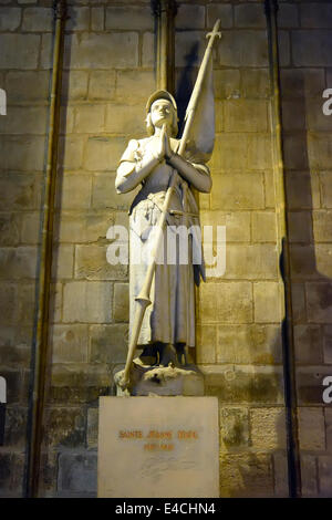 Giovanna d Arco la cattedrale di Notre Dame chiesa cattolica Parigi Francia Europa FR Foto Stock