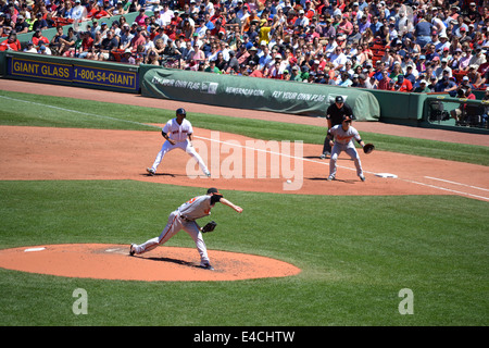 Major League Baseball Game al Fenway Park di Boston. Foto Stock