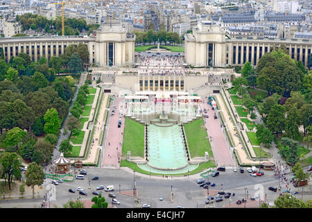 Place de la Concordefrom Torre Eiffel Parigi Francia Città delle Luci Europa FR Foto Stock