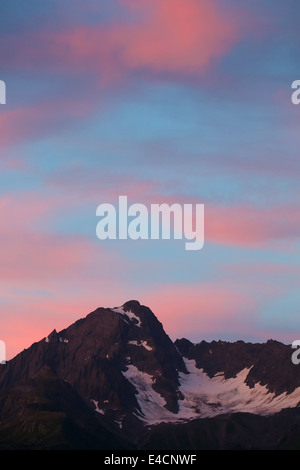 Tramonto su Mt Alice, Chugach National Forest, Seward, Alaska. Foto Stock