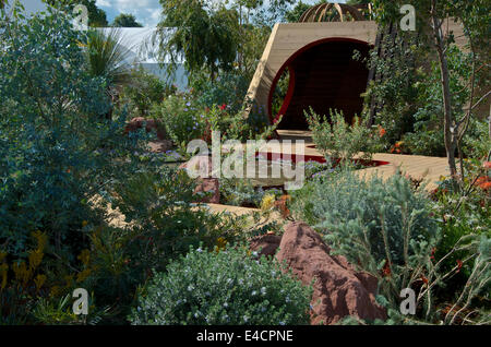 Medaglia d oro giardino vincente e Best in Show l'essenza di Australia giardino è stato progettato da Jim Fogarty per i Royal Botanic Gardens di Melbourne. Foto Stock