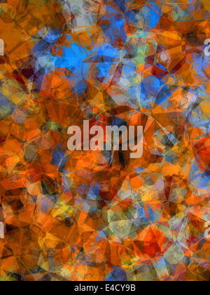 Astratto pittura Cubista con autunno e motivi arrugginito Foto Stock