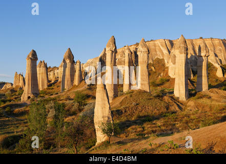 Camini di Fata, fallo a forma di formazioni di tufo, Love Valley, Goreme National Park, Cappadocia, Nevsehir Provincia Foto Stock