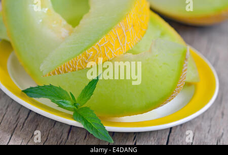 Dettagli di melone fette di melone Foto Stock