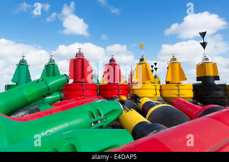 Boe colorate in stock presso la Dutch wadden island Terschelling Foto Stock