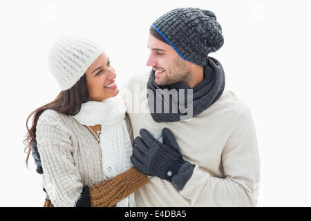 Attraente coppia giovane in vestiti caldi Foto Stock