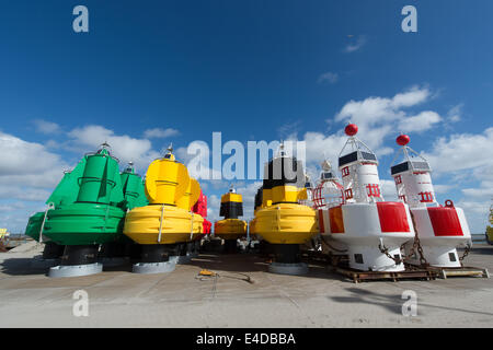 Boe colorate in stock presso la Dutch wadden island Terschelling Foto Stock