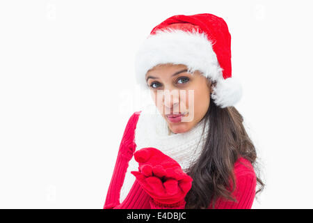Festa bellissima donna sorridente in telecamera Foto Stock