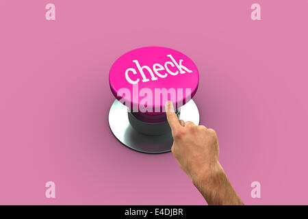 Controllare contro il bollino rosa Foto Stock