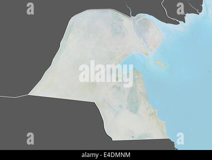 Kuwait, carta in rilievo con bordo e maschera Foto Stock