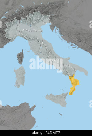 Regione Calabria, Italia, mappa di sfiato Foto Stock