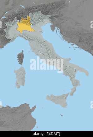 Regione di Lombardia, Italia, mappa di sfiato Foto Stock