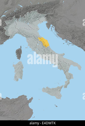 Regione Marche, Italia, mappa di sfiato Foto Stock