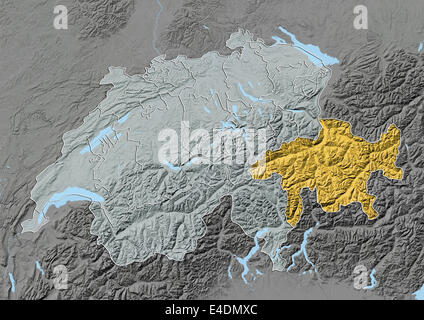 Il Cantone dei Grigioni, Svizzera, Mappa di sfiato Foto Stock