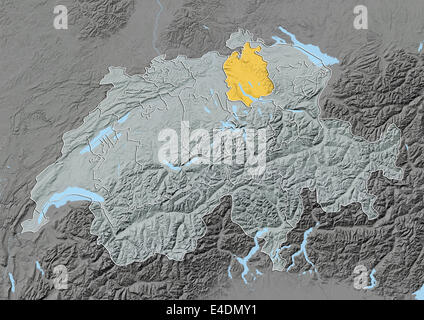 Il cantone di Zurigo, Svizzera, Mappa di sfiato Foto Stock