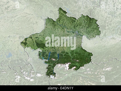 Stato dell'Austria Superiore, Austria, True Color satellitare immagine Foto Stock