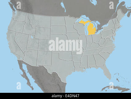 Stato del Michigan, Stati Uniti, Mappa di sfiato Foto Stock