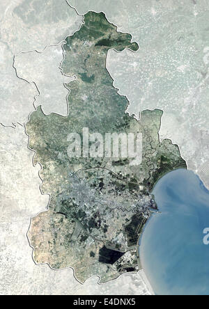 Tianjin, Cina, True Color satellitare immagine Foto Stock