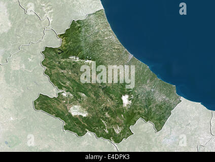 La regione Abruzzo, Italia, True Color satellitare immagine Foto Stock