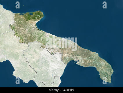 Regione Puglia, Italia, True Color satellitare immagine Foto Stock