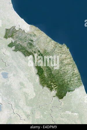 Regione Marche, Italia, True Color satellitare immagine Foto Stock