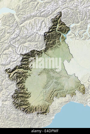 Regione Piemonte, Italia, mappa di sfiato Foto Stock