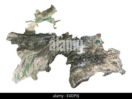 Tagikistan, immagine satellitare Foto Stock