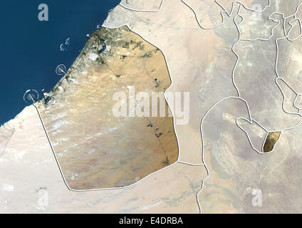 Emirato di Dubai, Emirati arabi uniti, True Color satellitare immagine Foto Stock