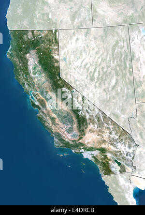 Stato della California, Stati Uniti, True Color satellitare immagine Foto Stock