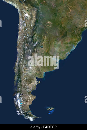 Il Cile e Argentina, True Color satellitare immagine. Il Cile e Argentina, true color immagine satellitare. Questa immagine è stata compilata dal d Foto Stock