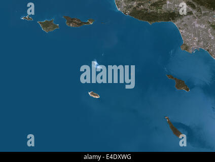 Isole del Canale della California, USA, True Color satellitare immagine. True color immagine satellitare delle Isole del Canale della California, un Foto Stock