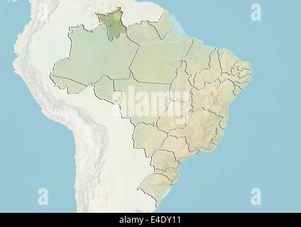 Il Brasile e lo stato di Roraima, Mappa di sfiato Foto Stock