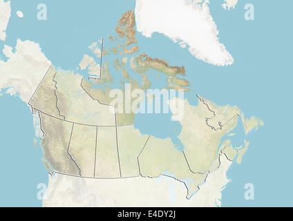 Il Canada e il territorio di Nunavut, Mappa di sfiato Foto Stock