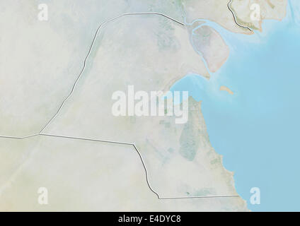 Kuwait, carta in rilievo con bordo Foto Stock