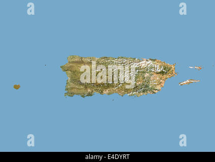 Puerto Rico, immagine satellitare con effetto Bump Foto Stock